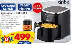 SİNBO AİRFRYER SCO 5058 SİNBO AİRFRYER SCO 5058